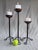 Metal Vintage Brutalist Copper Cup Twisted Iron Metal Candlesticks, Set of Three For Sale - Image 7 of 11