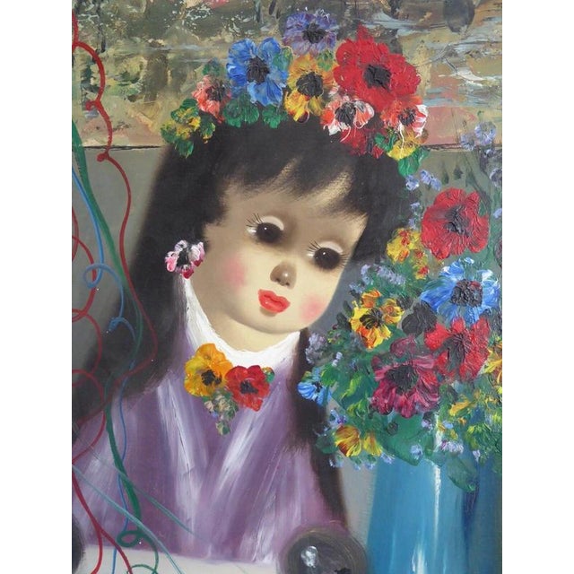 1960s S. Reno, Portrait of Two Children, 1960s, Oil Painting on Canvas, Framed For Sale - Image 5 of 14