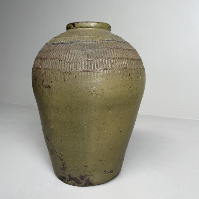 Japanese Tokoname Stoneware Storage Jar, 1900s For Sale - Image 14 of 14