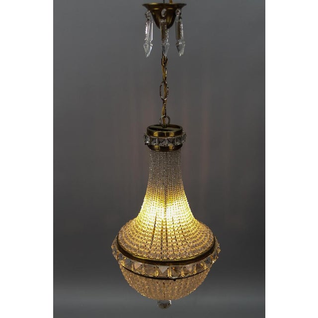 Empire Czech Crystal Beaded Dome Chandelier, 1950s For Sale - Image 14 of 18
