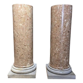 Breccia Marble Columns, 1780s, Set of 2 For Sale