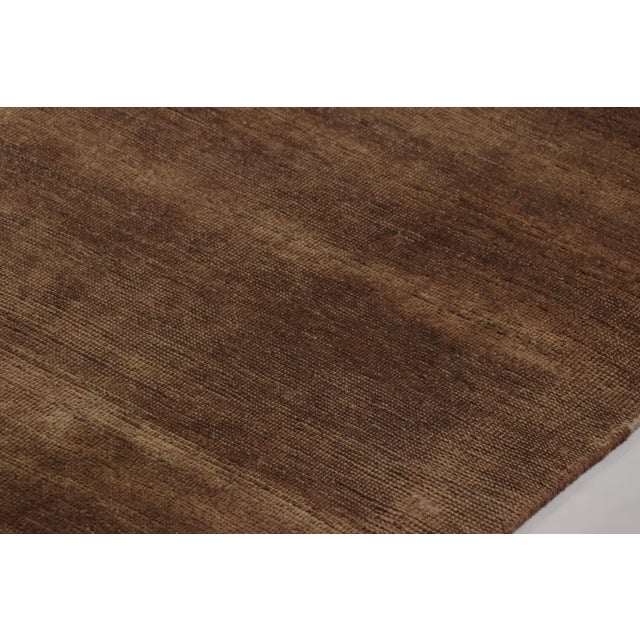 Contemporary Rug & Kilim’s Modern Textural Rug, Rich Tone-on-Tone Brown With Gold Accents For Sale - Image 3 of 7