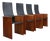 Segesta Chairs in Walnut and Black Leather by Afra & Tobia Scarpa for Stildomus, 1970s, Set of 4 For Sale