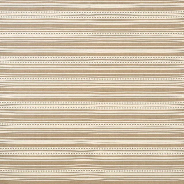 Sample - Schumacher X Studio Bon Stripedot Ii Fabric in Sand For Sale