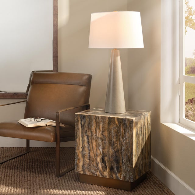 Alps Table Lamp, Warm Grey With sculptural lines and bespoke level craftsmanship, this table lamp makes a bold statement...