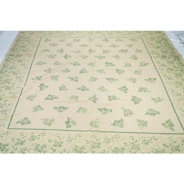 Cream French Aubusson Design Rug 8' X 10' For Sale - Image 8 of 10