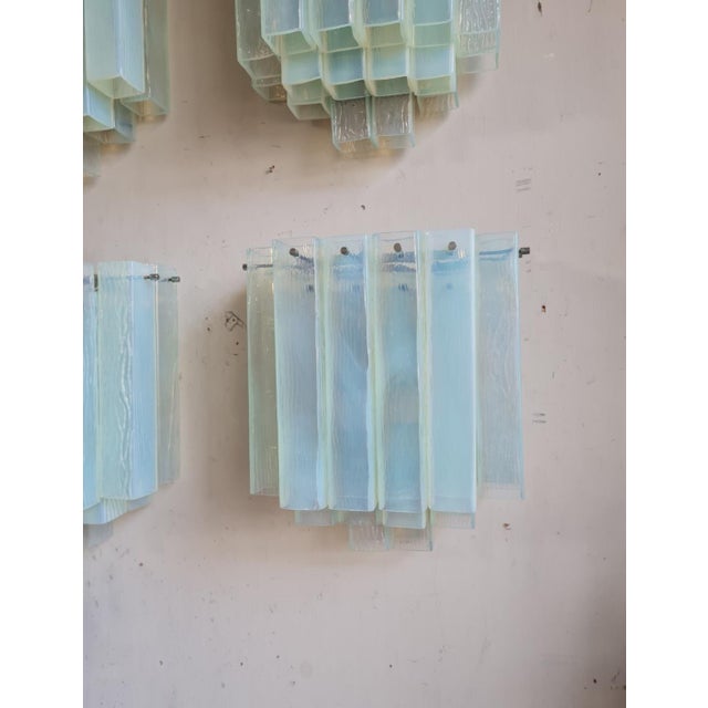 Blue Glass Wall Lamps, 1970s, Set of 2, in Very Good conditions. Designed 1970 to 1979 European Plug (up to 250V).The...