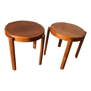 Pair of Vintage Mid-Century Modern Danish Side Tables in Teak by Toften 1960s For Sale