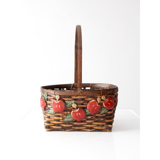 Vintage Woven Apple Basket For Sale - Image 4 of 17