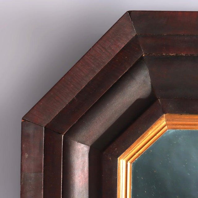 Large Antique Classical American Empire Flame Mahogany Mirror C1840 For Sale - Image 6 of 15