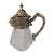 1920s Crystal Syrup Pitcher, Milk Jug, Creamer With Metal Lid With Animal Head Spout For Sale