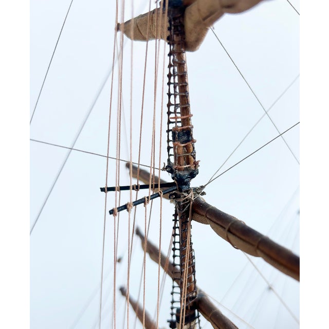English 1870 Cutty Sark Clipper Hand-Crafted Model Encased in Wood, Glass 1970s For Sale - Image 14 of 18