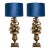 1960s Neoclassical Style Brass Palm Frond Tole Table Lamp - Pair For Sale
