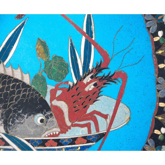 Meiji Cloisonné Enamel Plate, Japan For Sale - Image 15 of 18