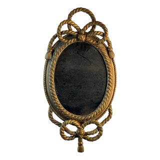 19th Century Giltwood Rope-Twist Oval Mirror For Sale