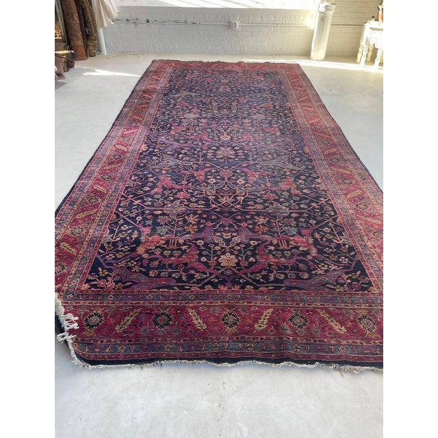 Semi-Antique Kelleh Garrus Design Berry, Plum, Indigo, with Gorgeous Highlight Colors Rug 7.9 x 16.3 For Sale - Image 15 of 15
