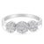 This classic three stone past present and future ring features a three-stone round cut diamond look. A modern twist on the...