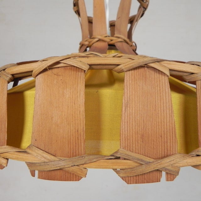 Vintage Hanging Lamp with Rattan Shade, 1970s For Sale - Image 4 of 16