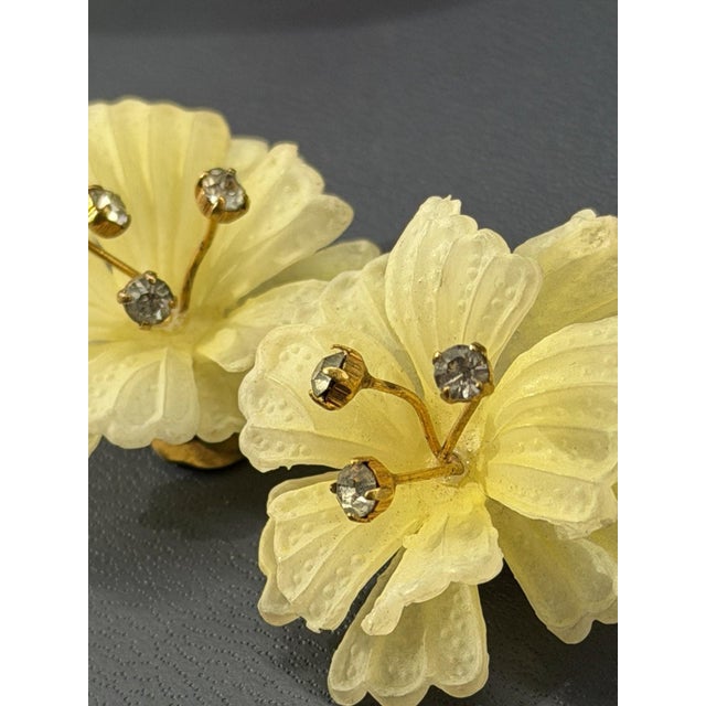 These lovely Pale Yellow Frosted Flower and Crystal Earrings from Austria are sure to garner lots of oohs and aahs when...