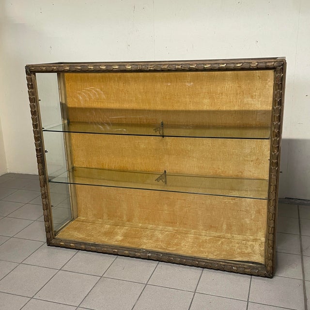 Vintage Display Cabinet with Carved and Gilded Wooden Frame, 1940s For Sale - Image 15 of 18