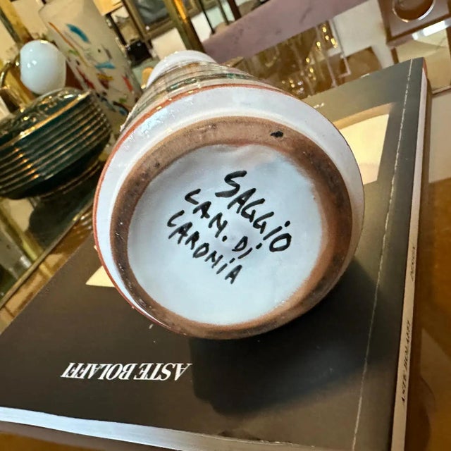 1970s Modernist Hand-Crated and Painted Ceramic Unique Piece Sicilian Jug For Sale - Image 10 of 12