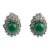 Kramer Faux Jade and Rhinestone Costume Earrings - 2 Pieces For Sale