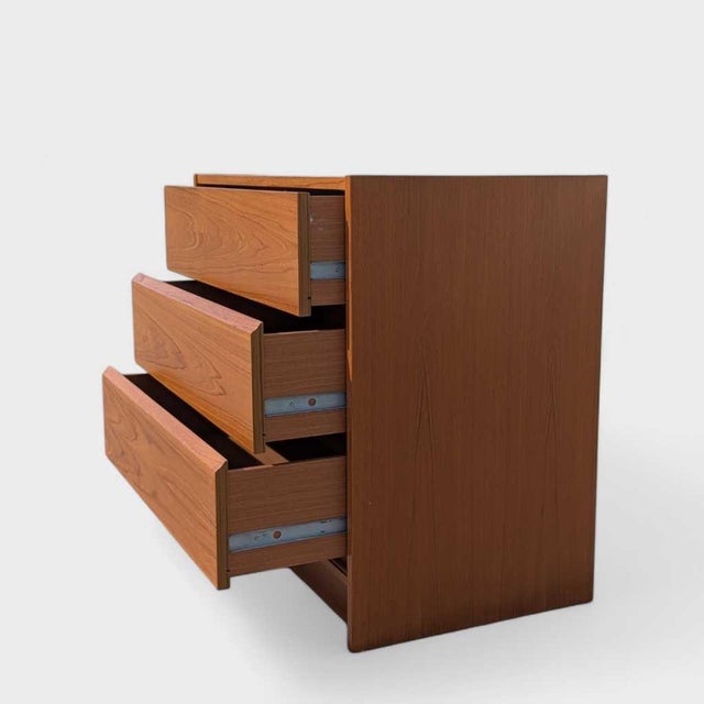 1960s 1960s Petite Danish Modern Teak Three-Drawer Dresser or Nightstand For Sale - Image 5 of 13