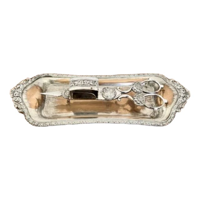 Antique Edwardian Candle Snuffers and Tray, 1910, Set of 2 For Sale