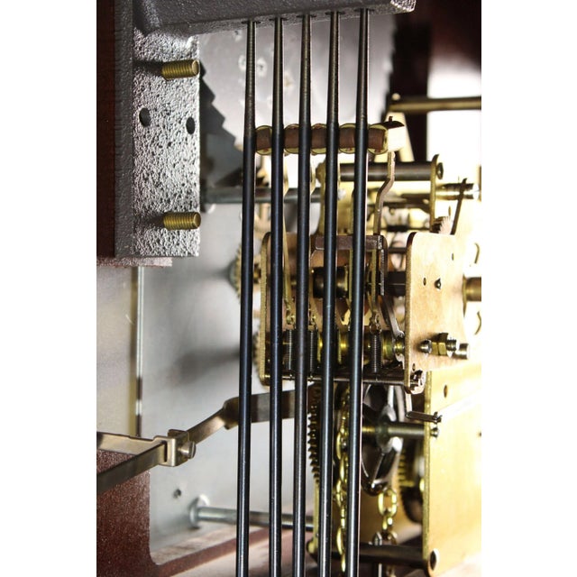 Brown Ridgeway Traditional Cherry Tall Case Grandfather Clock For Sale - Image 8 of 12