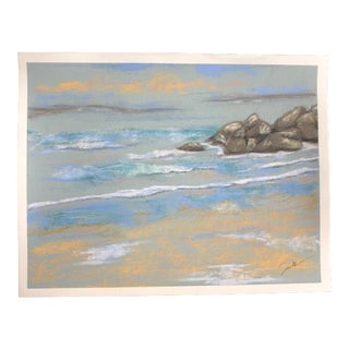 "The Sea at Twilight" Contemporary Pastel Drawing by Nancy Smith For Sale