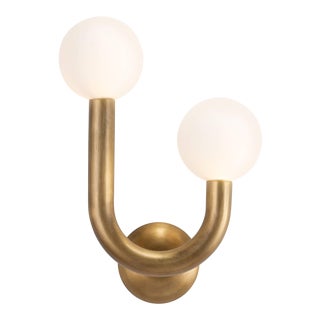 Regina Andrew Happy Steel Sconce Right Side, Natural Brass For Sale