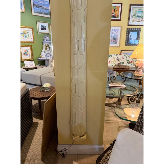 Serge Roche Vintage Mid-Century Hollywood Regency Palm Tree Torchiere Wall Lamps After Serge Roche - A Pair For Sale - Image 4 of 11