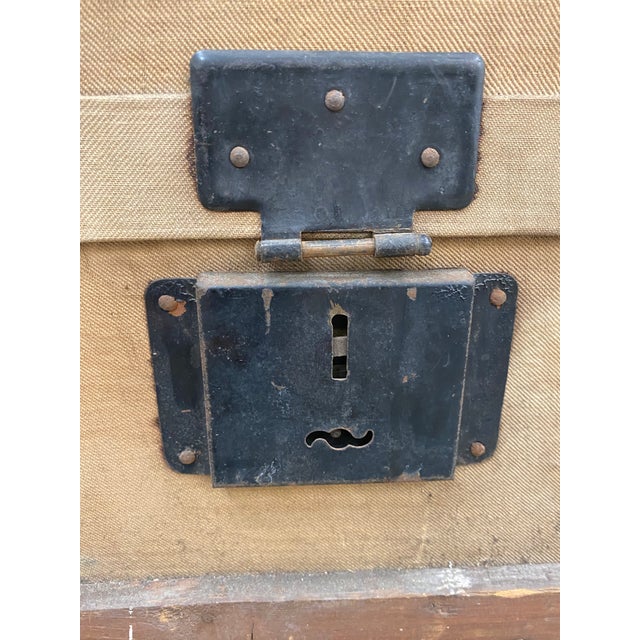 Italian Antique Travel Trunk With Stickers For Sale - Image 9 of 13