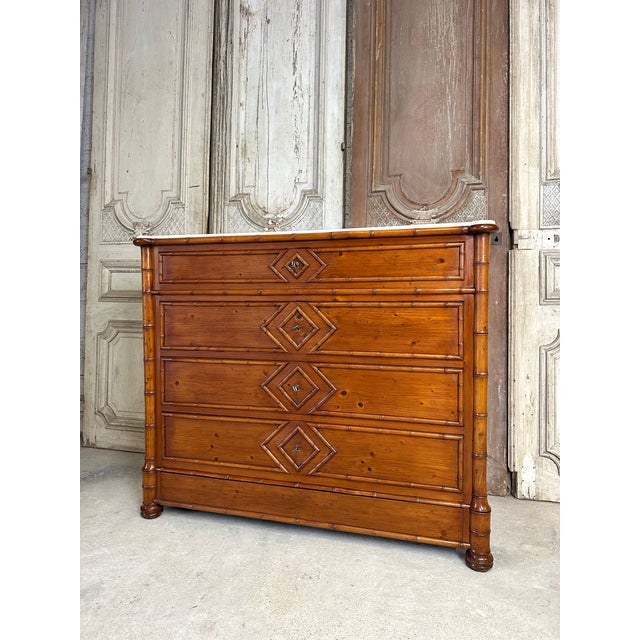 Antique Chest of Drawers in Faux Bamboo, 1880s For Sale - Image 11 of 15