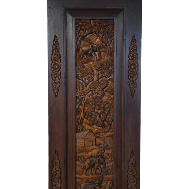 Early 20th Century Antique Hand-Carved and Decorated Wood China Cabinet For Sale - Image 5 of 10