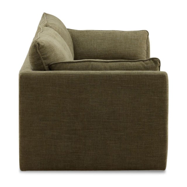 Contemporary Modern Olive Luxe Sofa For Sale - Image 3 of 6