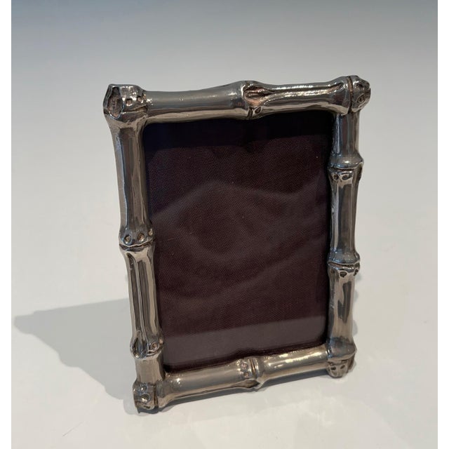 Small silver-plated bronze frame by Maison Baguès For Sale - Image 12 of 12