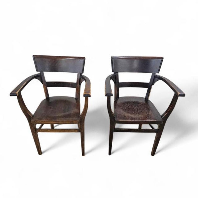 Brown Dining Chairs from Twente, 1930s, Set of 2 For Sale - Image 8 of 17