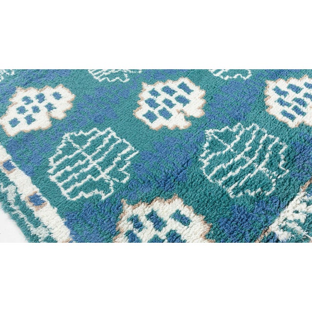 Teal Modern Swedish Pile Rug by Doris Leslie Blau For Sale - Image 8 of 9