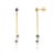 18k Gold Linear Drop Dangle Earrings With 1.2ct Blue Sapphire & Diamond- A Pair For Sale - Image 4 of 14