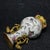 Ceramic Vintage Gilt Bronze Mounted Porcelain Vase - Famille Rose Floral Motif For Sale - Image 7 of 9