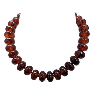 Vintage 1980s Signed Pellini Italy Faux-Tortoise Beaded Necklace For Sale