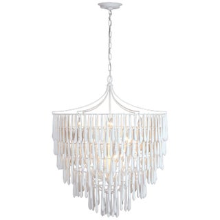 Julie Neill for Visual Comfort Signature Vacarro Large Chandelier in Plaster White For Sale