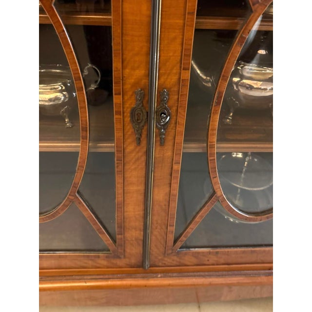 Antique Georgian Sheraton Satinwood Marquetry Inlaid Display Cabinet, 1800 For Sale - Image 11 of 18