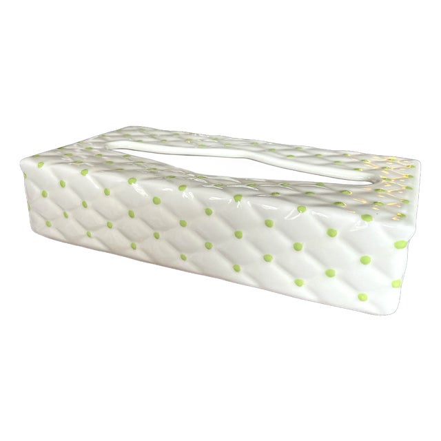 1970s Vintage Hollywood Regency Italian Ceramic Tissue Box Cover For Sale