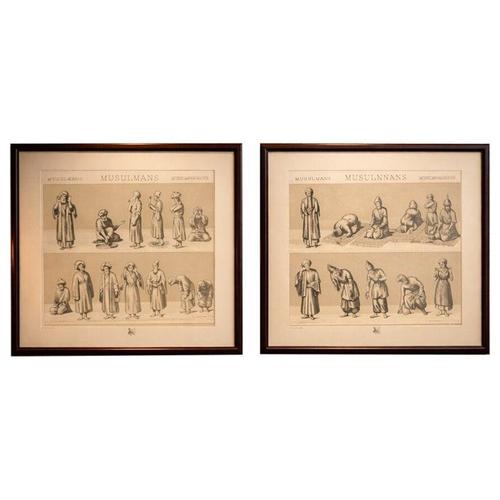 Racinet, Islamic Worship Postures, 1888, Prints, Set of 2 For Sale - Image 10 of 10