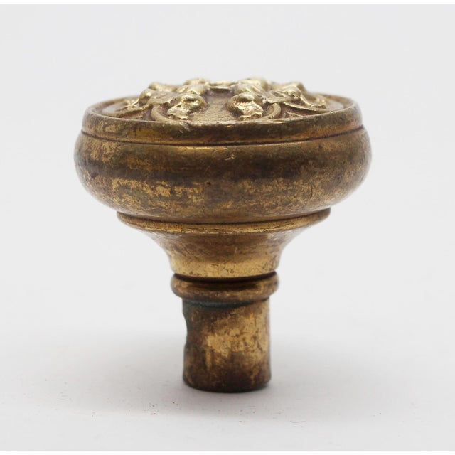 Traditional Vintage Tulip Brass Door Knob For Sale - Image 3 of 4