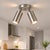 Solid Brass Double Adjustable Spotlight Ceiling Light, Brass Ceiling Fixture, Modern Flush Mount For Sale - Image 4 of 7