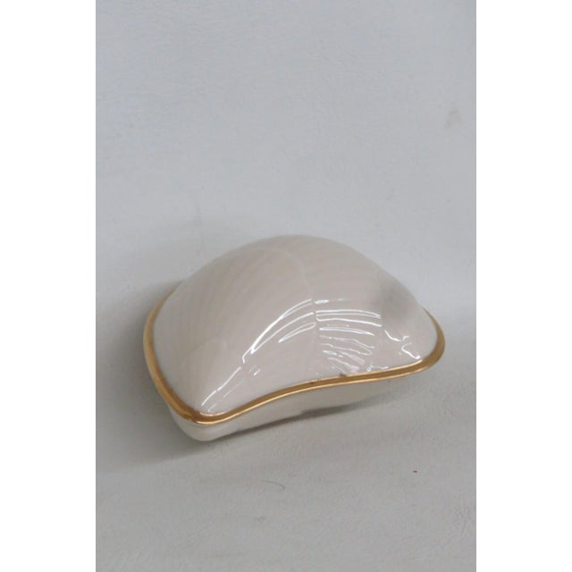 Lenox China Seashell Trinket Dish Lidded Porcelain Box With 24k Gold Trim 4917b For Sale - Image 16 of 16