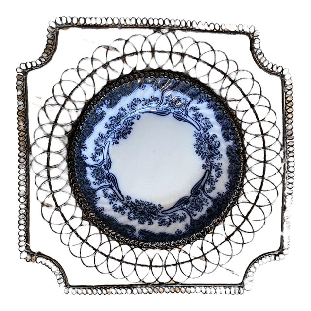 1900s Wire Basket With Bristol England Plate For Sale